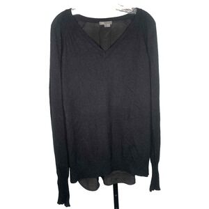 VINCE‎ Womens Wool Cashmere Pullover Sweater Size L V-neck Long Sleeve Travel